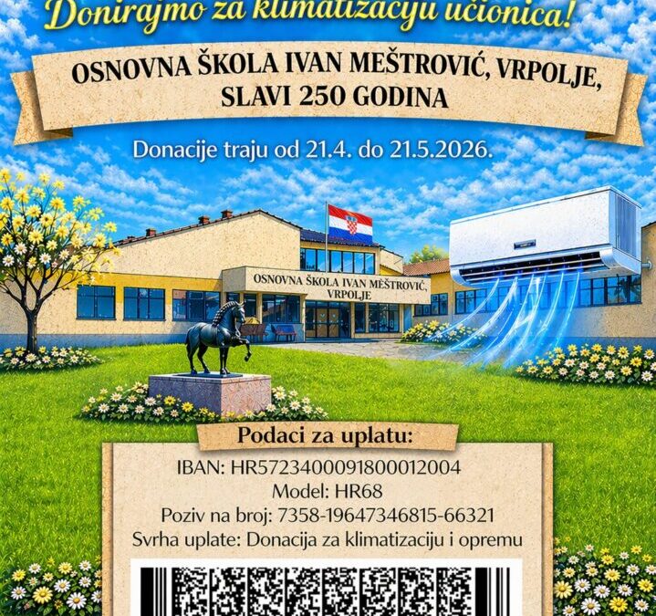 Poziv za donacije – Povodom 250 godina škole – pomozite nam stvoriti ugodnije mjesto za učenje!